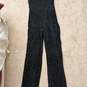 wild fable Black Sparkle Wide-Leg Jumpsuit